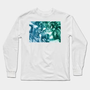 Teal marble Long Sleeve T-Shirt